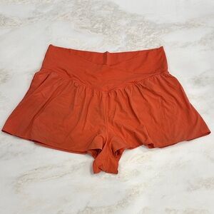 Aerie Orange V Cut Flowy Shorts Size XXL